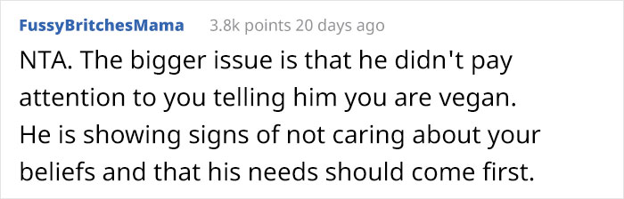 Woman Gets Blamed By Her Boyfriend For 'Tricking' Him Into Eating Vegan Food, Asks The Internet If She's The Jerk Here
