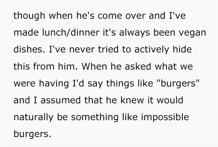 Woman Gets Blamed By Her Boyfriend For 'Tricking' Him Into Eating Vegan Food, Asks The Internet If She's The Jerk Here