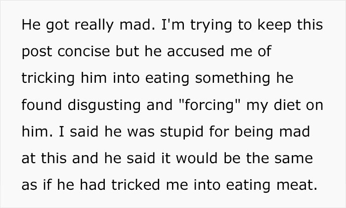 Woman Gets Blamed By Her Boyfriend For 'Tricking' Him Into Eating Vegan Food, Asks The Internet If She's The Jerk Here