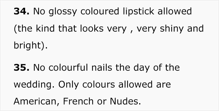 Bridezilla Has 37 Ridiculous Rules For Her Wedding And They Go Viral