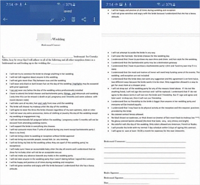 Bridezilla Has 37 Ridiculous Rules For Her Wedding And They Go Viral