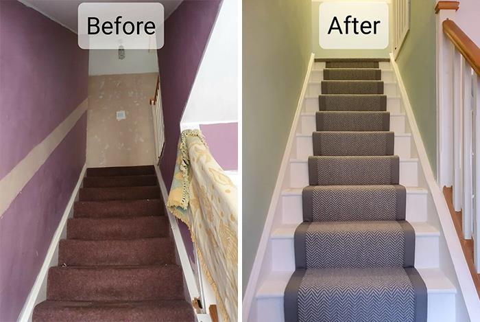 Dull Stairway, Before And After. Scotland, UK