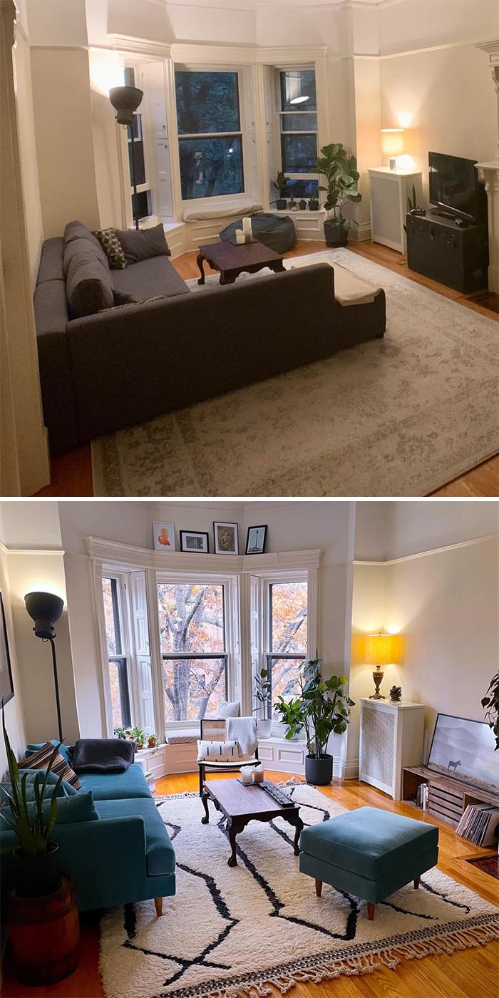 Our Living Room, Brooklyn, NY (After / Before)