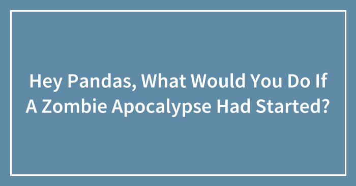 Hey Pandas, What Would You Do If A Zombie Apocalypse Had Started? (Closed)