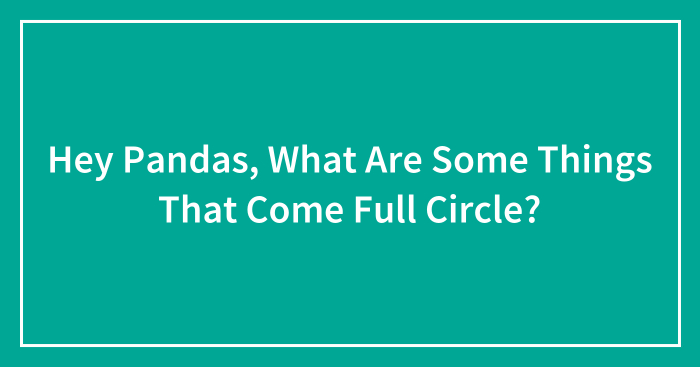 Hey Pandas, What Are Some Things That Come Full Circle? (Closed)