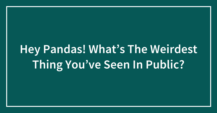Hey Pandas! What’s The Weirdest Thing You’ve Seen In Public? (Closed)