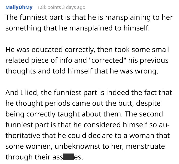 22-Year-Old Guy Believes Periods Come From Butts, Mansplains How Anatomy Works When His Date Doesn't Agree With Him