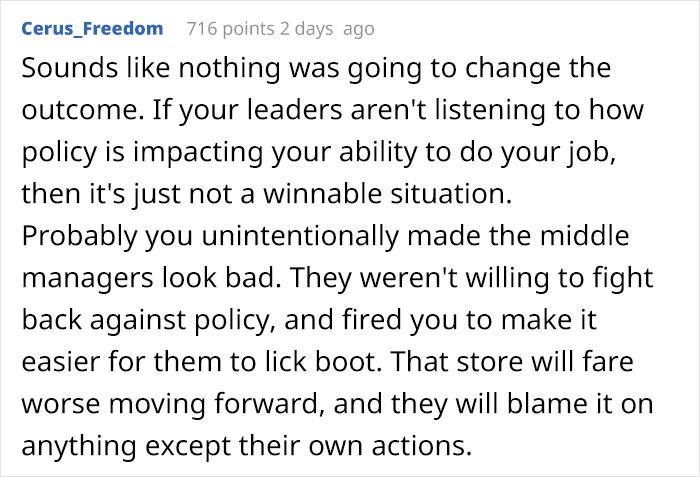 "Why Can't You Just Sit Quiet And Nod Your Head Like Everyone Else?": Manager Fired For Standing Up For His Employees