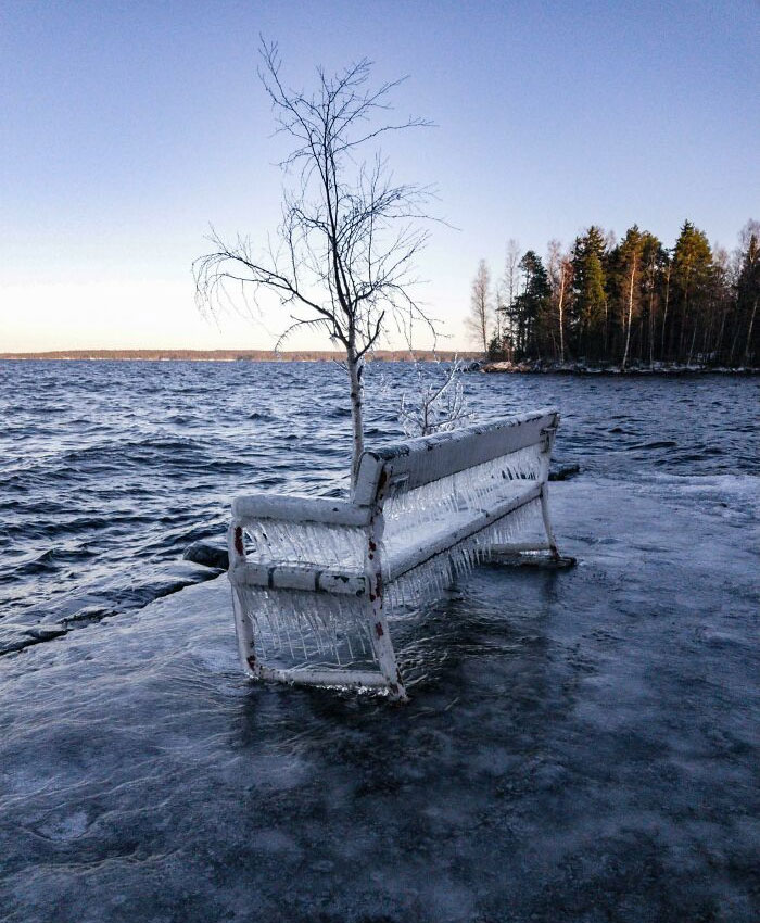 Ice Bench In Tampere
