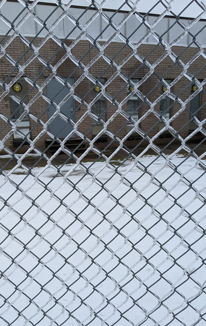 The Way This Water Froze To The Fence