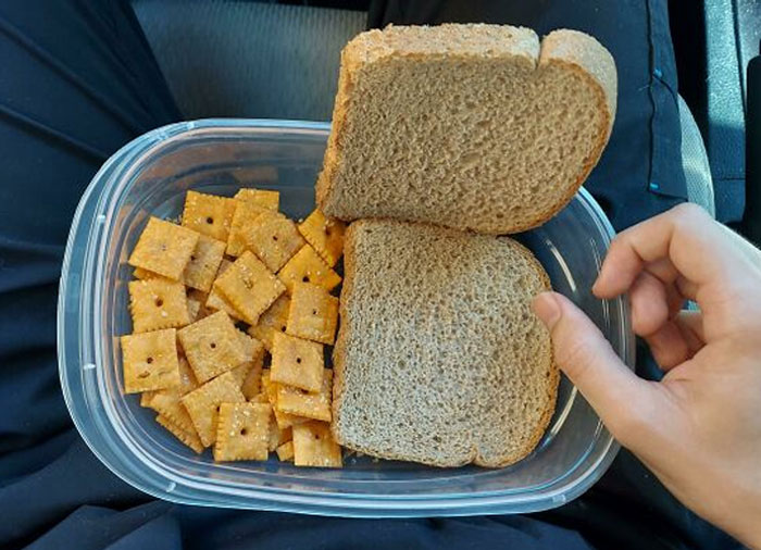 Took A Late Lunch To Find I Forgot To Put PB Or J On My PB&J