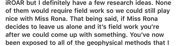 I Emailed My Professor And Referred To The Virus As “Miss Rona” And He Emailed Me Back With The Same Energy And I Love Him.