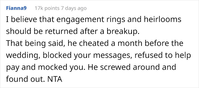 Cheating Ex-Fianc&eacute; Won't Pay For The Canceled Wedding Costs, So Woman Decides To Sell His Family Heirloom