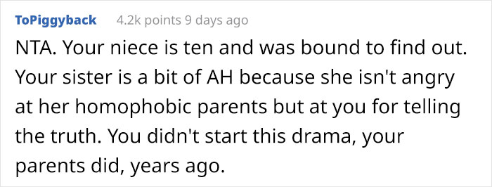Gay Man Explains His Sexuality Is The Reason He's Not Invited To Christmas Gatherings At Grandparents', 10 Y.O. Niece Confronts Them