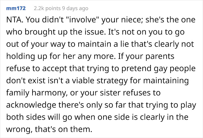 Gay Man Explains His Sexuality Is The Reason He's Not Invited To Christmas Gatherings At Grandparents', 10 Y.O. Niece Confronts Them