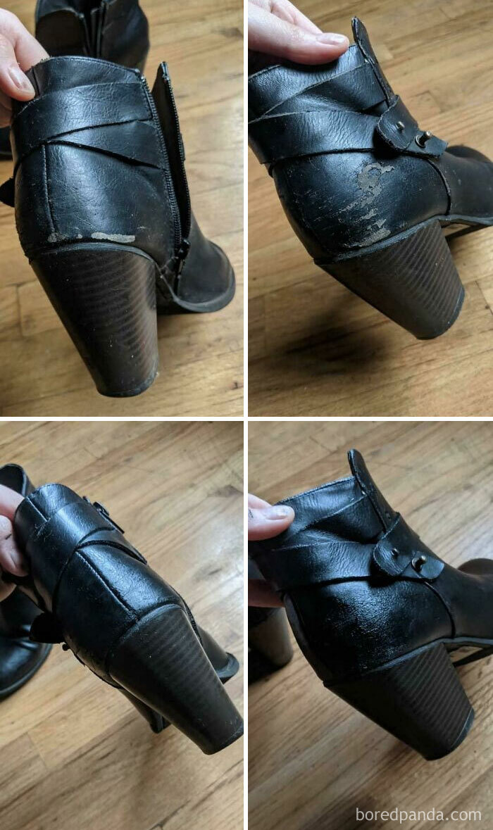 Thanks To Your Advice On This Sub, I Was Able To Restore My Favorite Boots! Vinyl Repair Kit And Some Kiwi Really Did The Trick