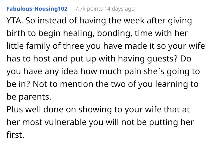 "She&rsquo;s Extra Hormonal": Husband Invites His Family To Stay Over For A Week Right After His Wife Gives Birth, Leaves Her Shocked