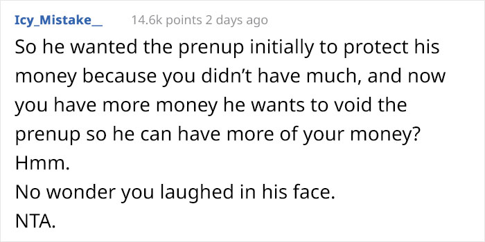 Woman Laughs In Husband&rsquo;s Face When He Regrets Forcing To Sign Her A Prenup 6 Years Ago After He Finds Out She Now Makes 3x More Than Him