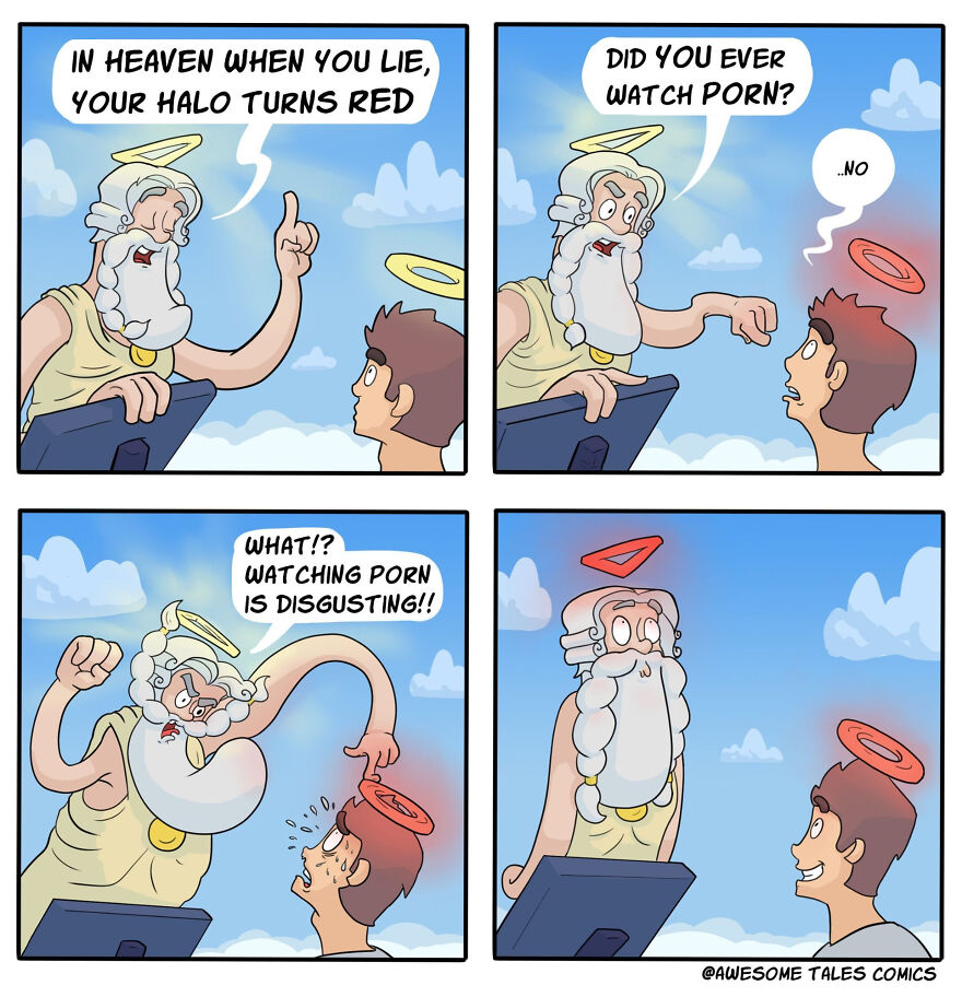 Artist Shows In Adorable Comics What The Afterlife Would Be Like (19 Comics)