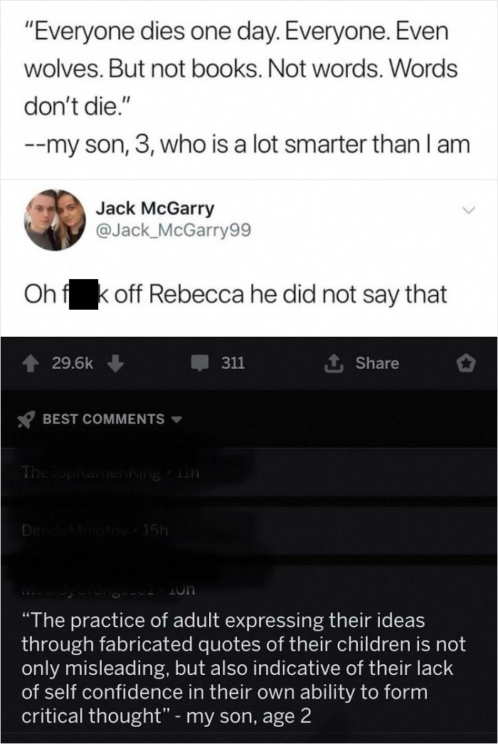 Internet Parents Who Quote Things That Their Kids Didn’t Say