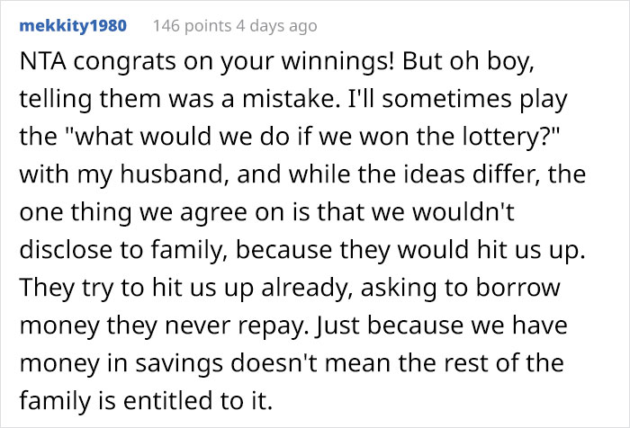 Guy Who Won $5.6M Dollars Refused To Give Any To His Family