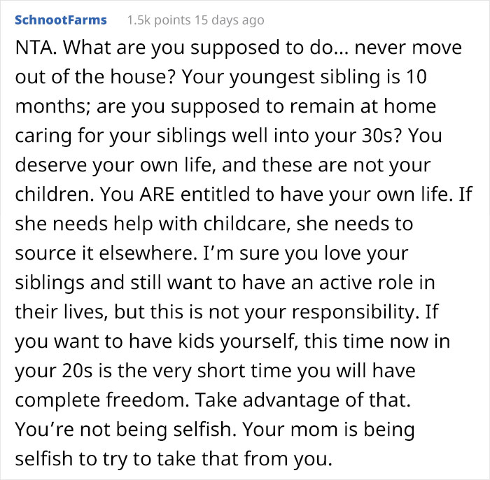 Oldest Daughter Who'd Been Caring For Her Four Siblings Decides To Put Herself First And Move Out, Mom Snaps Oldest Daughter Who'd Been Caring For Her Four Siblings Decides To Put Herself First And Move Out, Mom Snaps