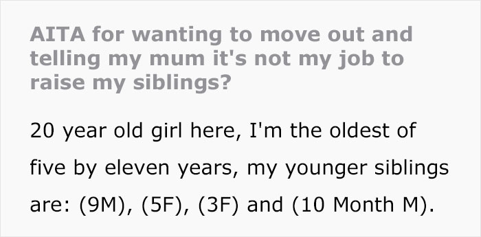 Oldest Daughter Who'd Been Caring For Her Four Siblings Decides To Put Herself First And Move Out, Mom Snaps Oldest Daughter Who'd Been Caring For Her Four Siblings Decides To Put Herself First And Move Out, Mom Snaps