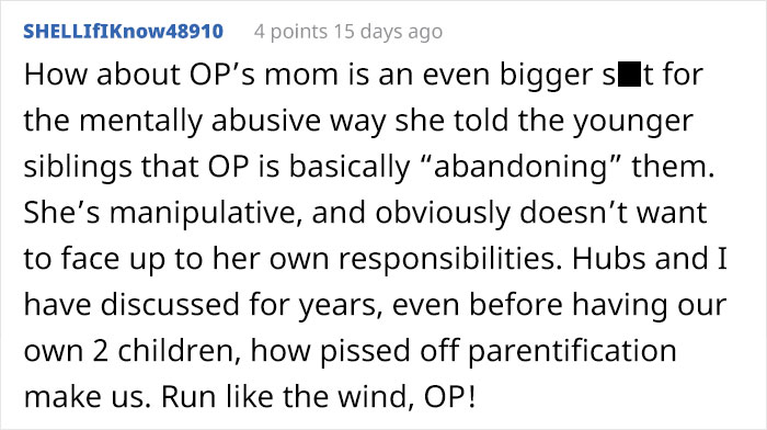 Oldest Daughter Who'd Been Caring For Her Four Siblings Decides To Put Herself First And Move Out, Mom Snaps Oldest Daughter Who'd Been Caring For Her Four Siblings Decides To Put Herself First And Move Out, Mom Snaps