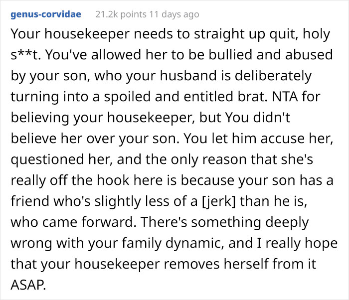 "Prankster" Son Tries To Get Housekeeper Fired By Sneaking His Mom&rsquo;s Jewelry Into Her Purse, Dad Is Outraged The Mom Called Him Out For It