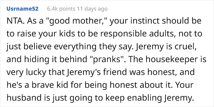 "Prankster" Son Tries To Get Housekeeper Fired By Sneaking His Mom&rsquo;s Jewelry Into Her Purse, Dad Is Outraged The Mom Called Him Out For It