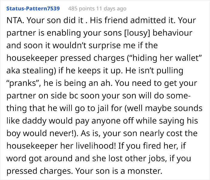 "Prankster" Son Tries To Get Housekeeper Fired By Sneaking His Mom&rsquo;s Jewelry Into Her Purse, Dad Is Outraged The Mom Called Him Out For It
