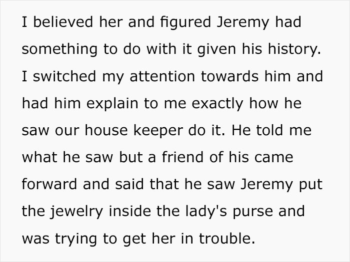 "Prankster" Son Tries To Get Housekeeper Fired By Sneaking His Mom&rsquo;s Jewelry Into Her Purse, Dad Is Outraged The Mom Called Him Out For It