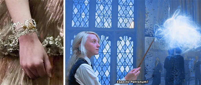 In Hp And The Half-Blood Prince (2009), Luna Wears A Bracelet With A Hare On It To Slughorn's Christmas Party. This Is A Reference To Her Patronus. Also, The Bracelet Was Made By Evanna Lynch, The Actress Who Plays Luna