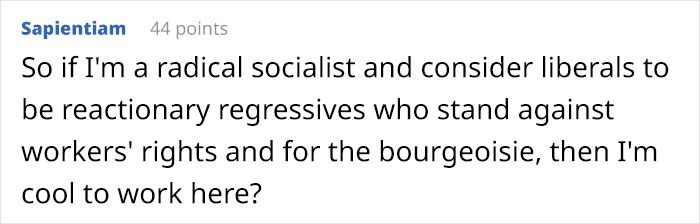 People Are Roasting This Business That Claims They Don&rsquo;t Hire Liberals Because They Make Decisions Based On Their Emotions And Not Logic