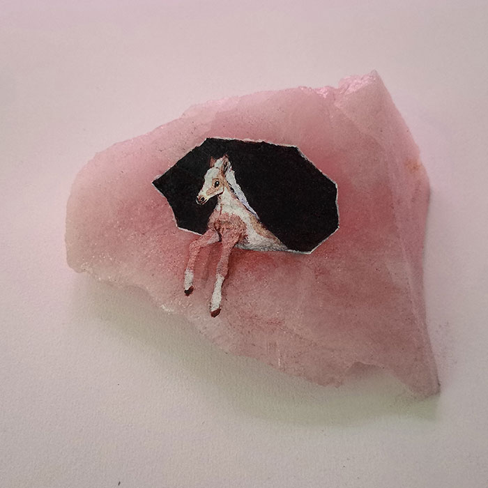 I Paint Miniature Animals On Rose Quartz, And Here Are My Best 20 Works