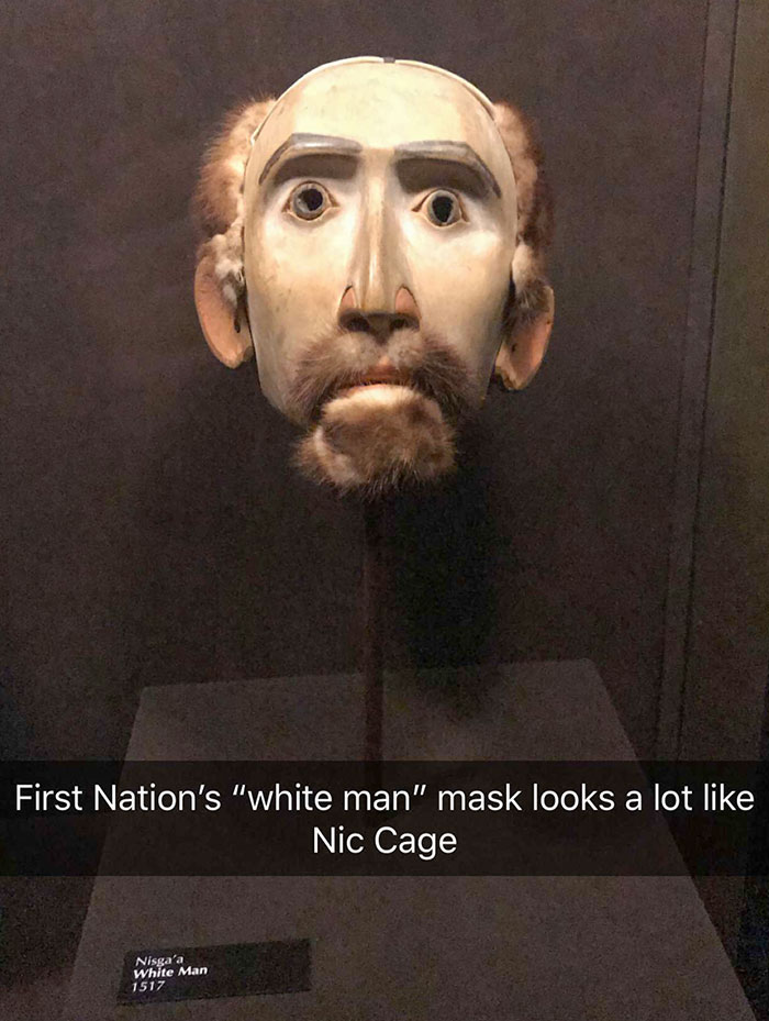 First Nations “White Man” Mask Looks A Lot Like Nic Cage