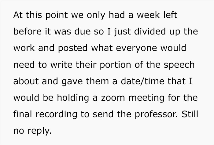 Student Maliciously Complies And Gets His Professor Into Trouble After Receiving A Zero On A Group Project He Had To Do All By Himself