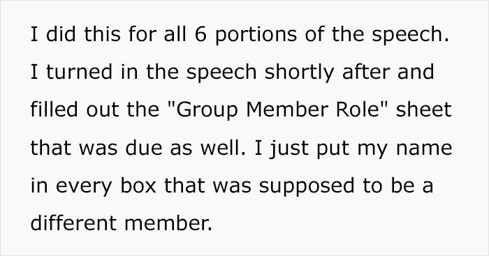Student Maliciously Complies And Gets His Professor Into Trouble After Receiving A Zero On A Group Project He Had To Do All By Himself