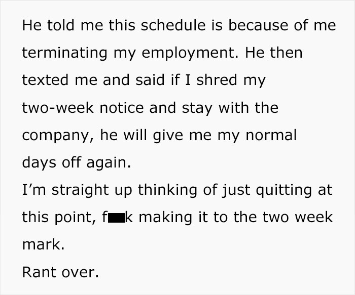 Company "Punishes" Employee For Leaving By Giving Them Work Every Day For Two Weeks