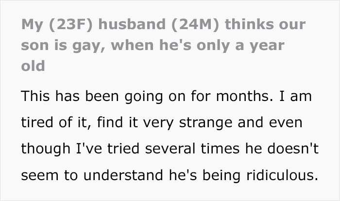 Father Lists All The Reasons He Thinks His 1-Year-Old Is Gay, Mother Left Speechless Father Lists All The Reasons He Thinks His 1-Year-Old Is Gay, Mother Left Speechless