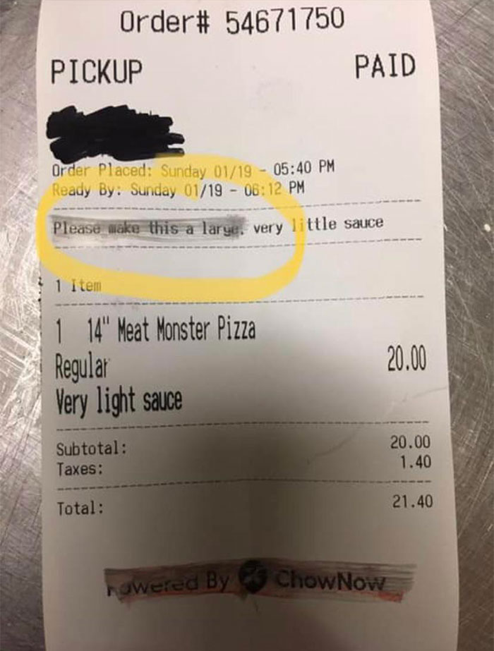 Someone Ordered And Paid For A Medium Pizza At Our Work And Asked Us To Make It A Large In The Notes