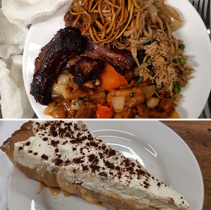 School lunches from around the world showing diverse dishes including noodles, rice, meat, and dessert.