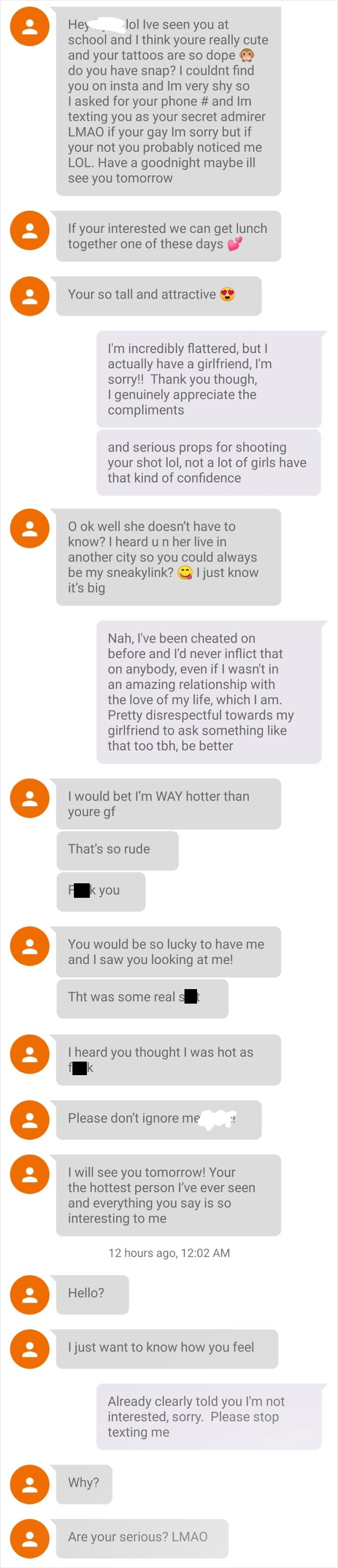 I'm A Heterosexual Male That Goes To Cosmetology School. Had This Interaction With An Anonymous Person That Goes To My School. I've Never Given Anybody At School My Phone Number