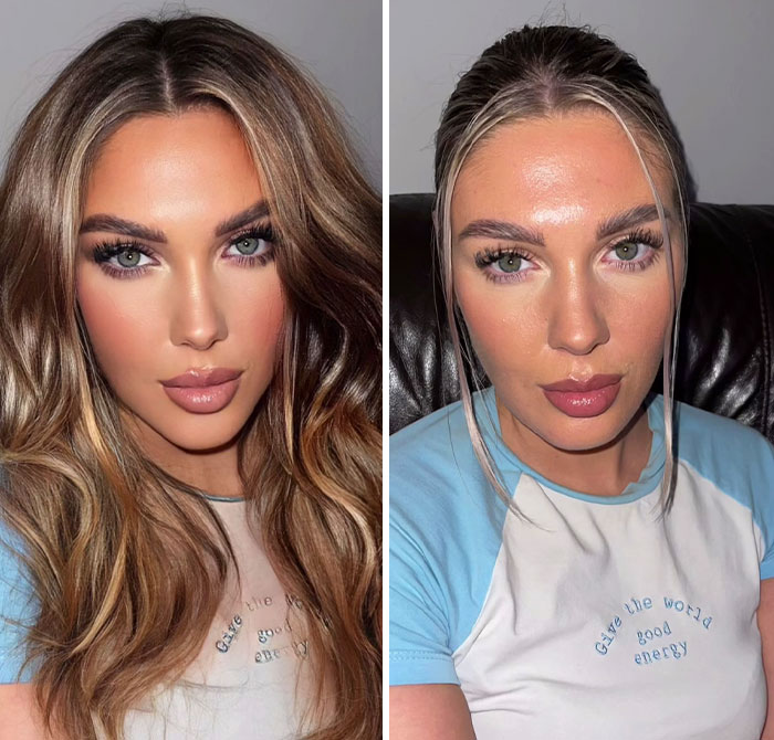 TikToker Goes Viral By Exposing The Truth Behind Heavily-Edited Pictures On Social Media (30 Pics)