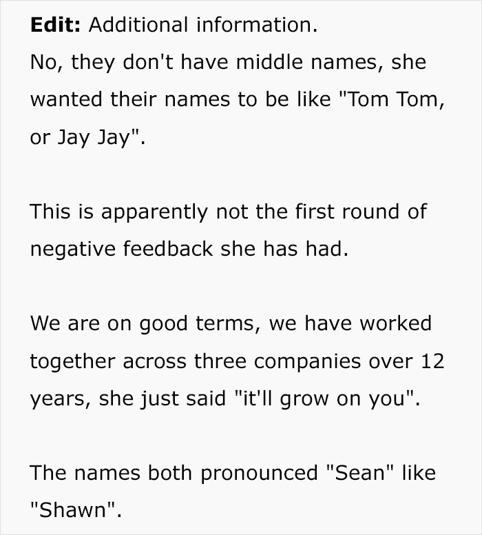 "It's Going To Be So Confusing": Person Calls Out New Mom For Giving Her Twin Babies Stupid Names "It's Going To Be So Confusing": Person Calls Out New Mom For Giving Her Twin Babies Stupid Names