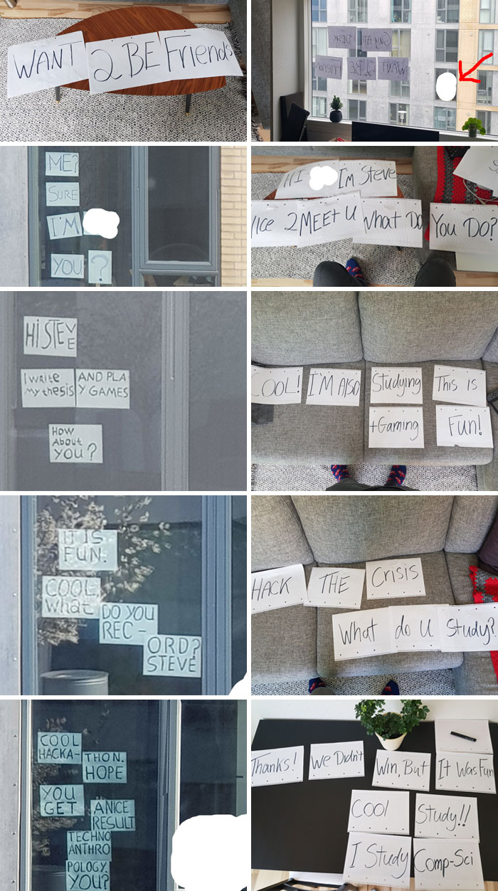 So I Sit At My Desk All Day And Do School Work/Work-Work, And There's A Guy In The Apartment Building Next To Mine That Does The Same. We Sometimes Make Eye Contact