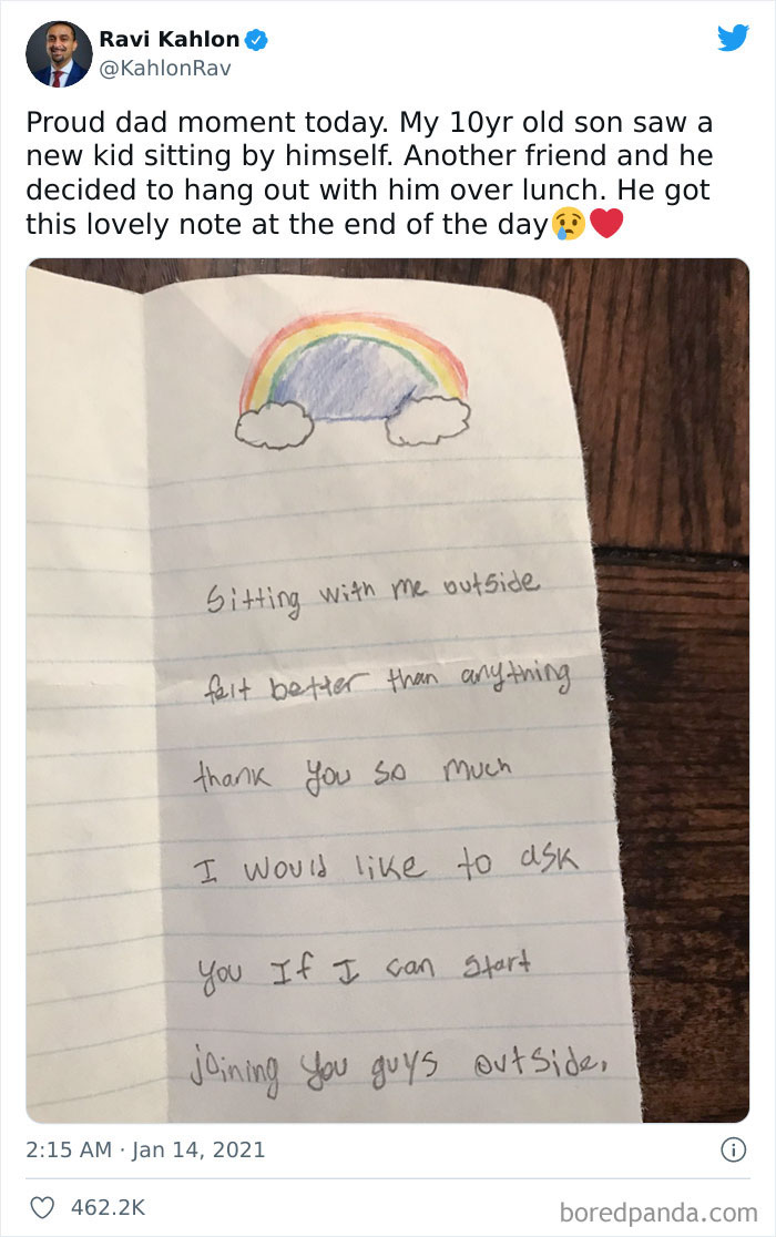 Heartwarming Note After Making A Friend