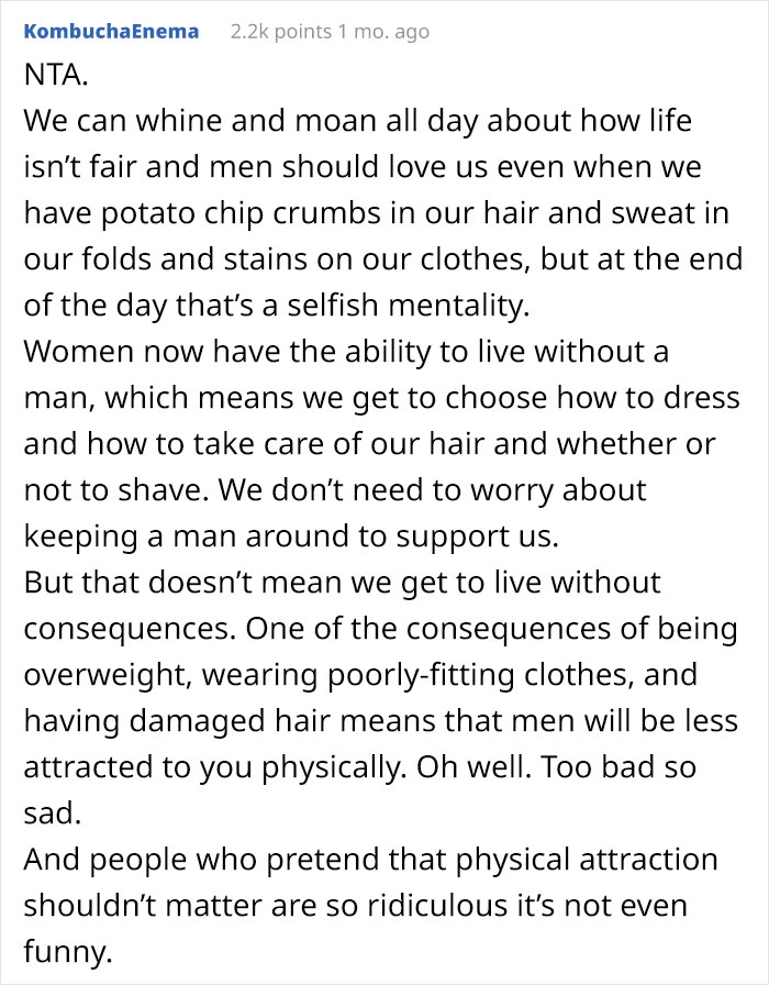 Woman Does Not Agree That Men Have A 'Right' Not To Be Attracted To Her, Gets Mad At Friend For Calling Her Out Woman Does Not Agree That Men Have A 'Right' Not To Be Attracted To Her, Gets Mad At Friend For Calling Her Out
