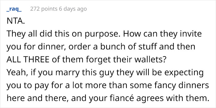 Toxic Family Invites Son's SO To A Fancy Dinner Just So She Can Pay For Everyone