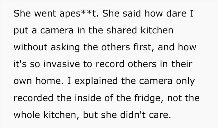 Woman Gets Dramatic When Her Lies Were Exposed After Roommate Installs A Fridge Camera